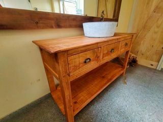 Mueble De Baño Estilo Wabi-Sabi Madera Maciza