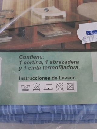 Cortina visillo azul