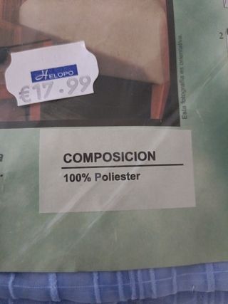 Cortina visillo azul