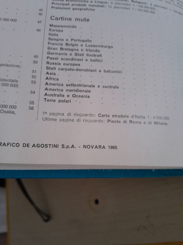 Atlante Geografico Metodico  de agostini 1965
