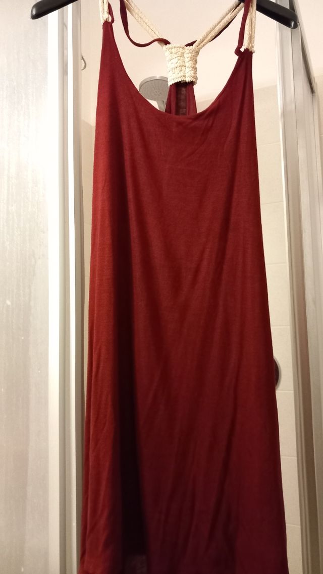 vestito estivo 40-44 ita leggero bordeaux fresco