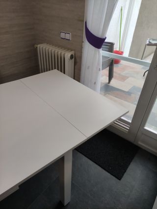 Mesa extensible de madera blanca: 140-180-220