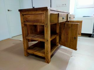 Isla de Cocina Rustica Madera Maciza