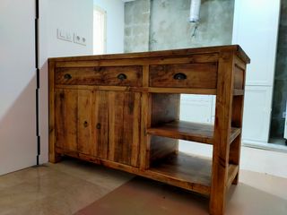 Isla de Cocina Rustica Madera Maciza