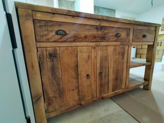 Isla de Cocina Rustica Madera Maciza
