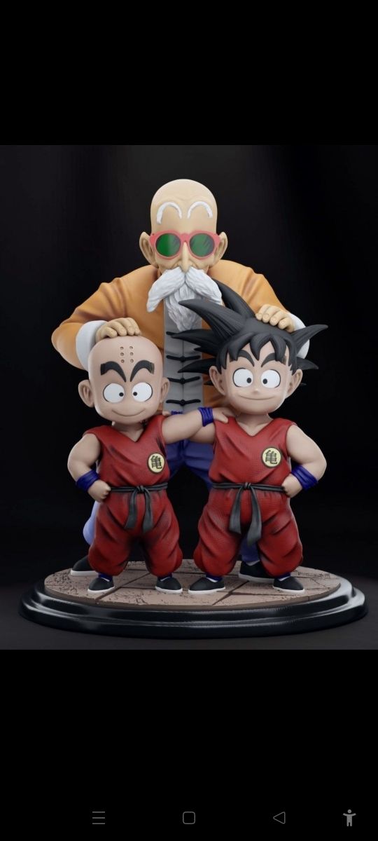 Maestro Roshi, Krilin y Goku - Dragón Ball