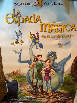 Póster años 90 de la película La espada mágica.