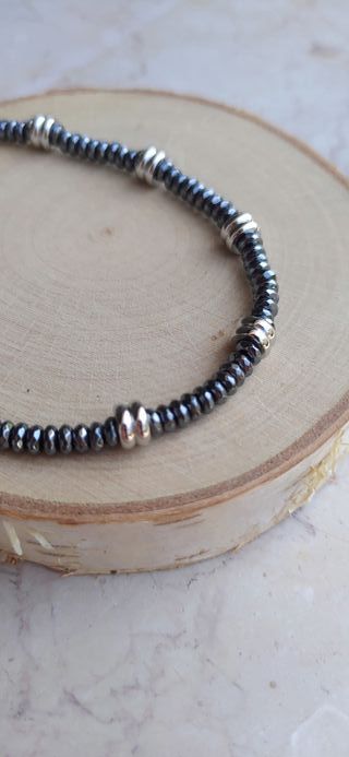Bracciale in ematite e acciaio