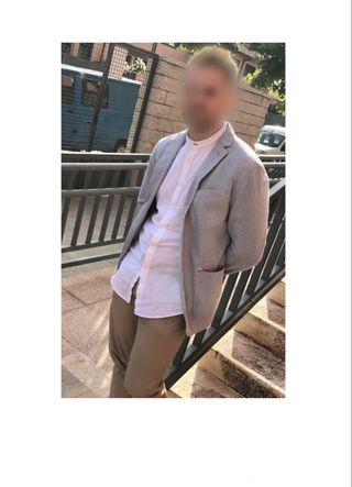 Chaqueta americana blazer azul invitado Zara L