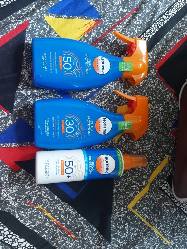N. 3 Spray solari Leocrema Fp30, 50,  50+