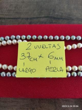 Collar de perlas Majorica de doble vuelta bicolor 