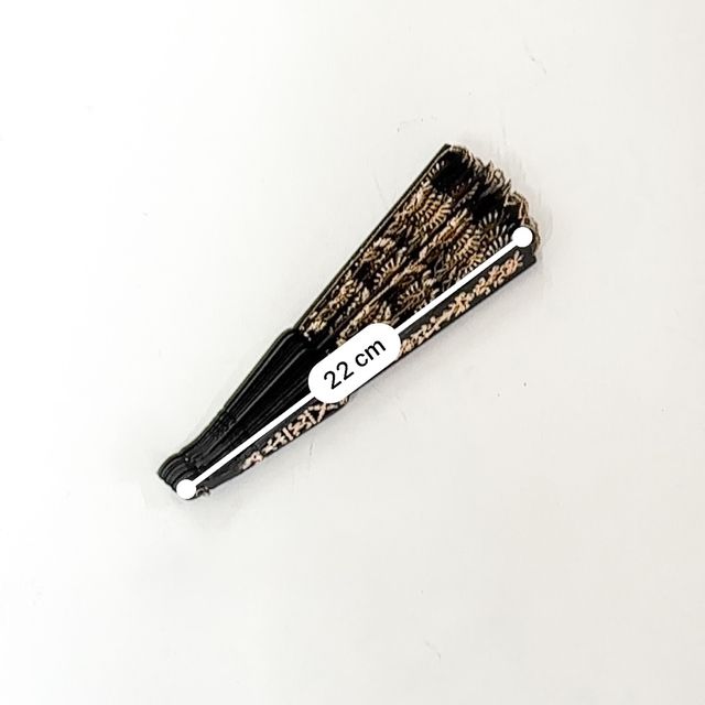 Elegante Ventaglio da sera da donna nero e dorato