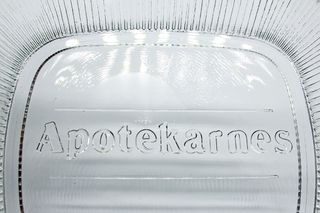 Cenicero vintage de vidrio, publicidad Apotekarnes