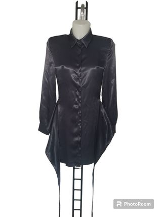 Zara abito camicia donna grigio scuro tg XS.