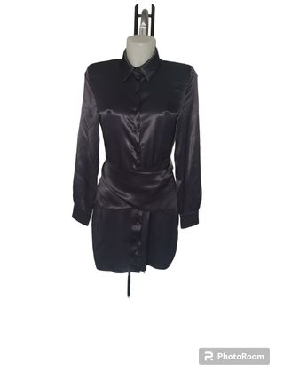 Zara abito camicia donna grigio scuro tg XS.