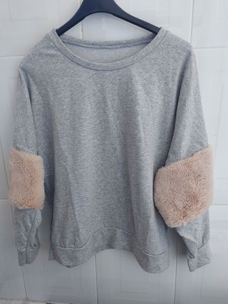 sudadera gris mujer nueva