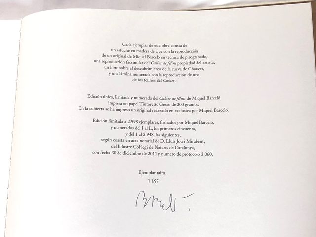 Cahier de Félins, Miquel Barceló