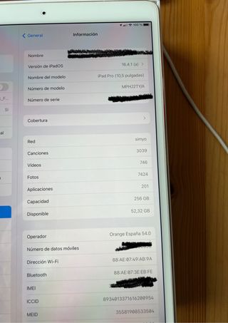 iPad Pro 10,5 4g 256gb dorado impoluto