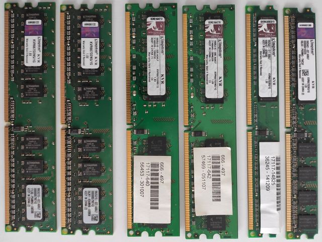 6 Modulos de memoria RAM DDR2 de 1GB Kingston