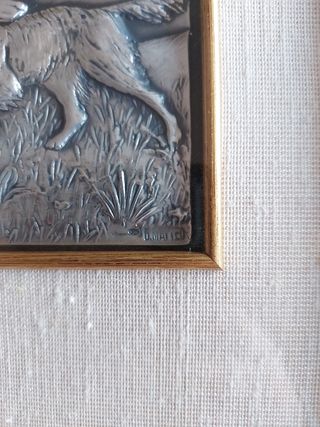 Quadro con lastra bassorilievo in argento 