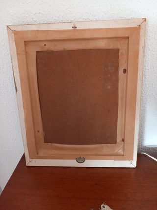 Antiguo Cuadro Flores en Relieve