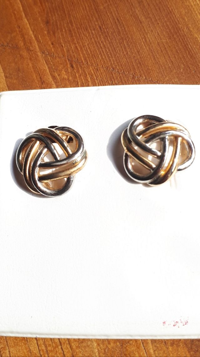 Orecchini vintage color argento e oro