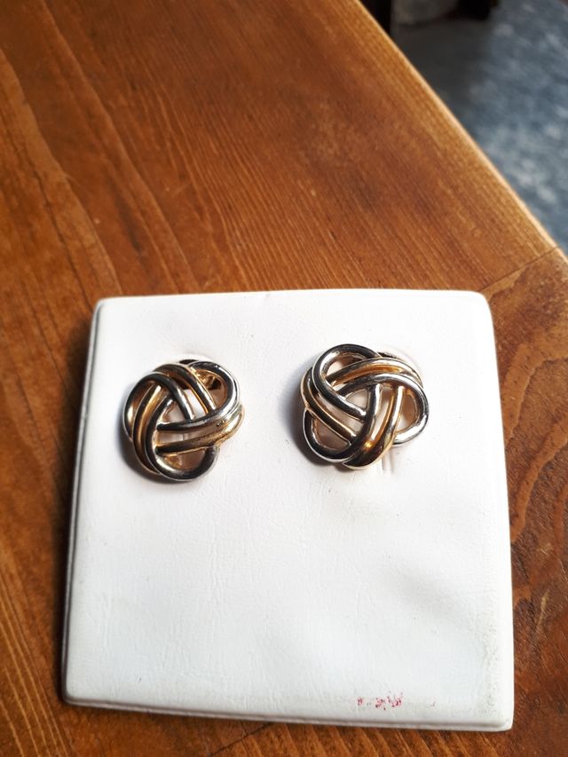 Orecchini vintage color argento e oro