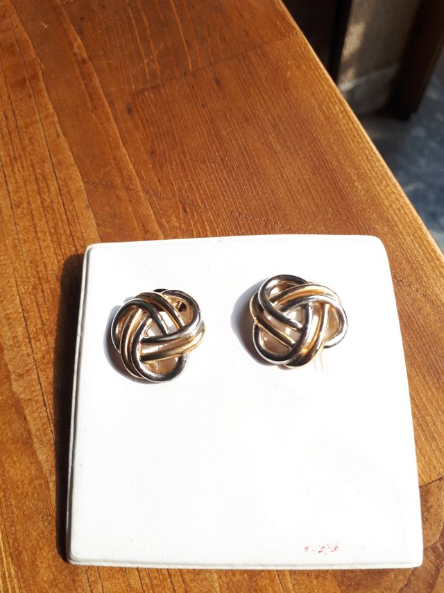 Orecchini vintage color argento e oro