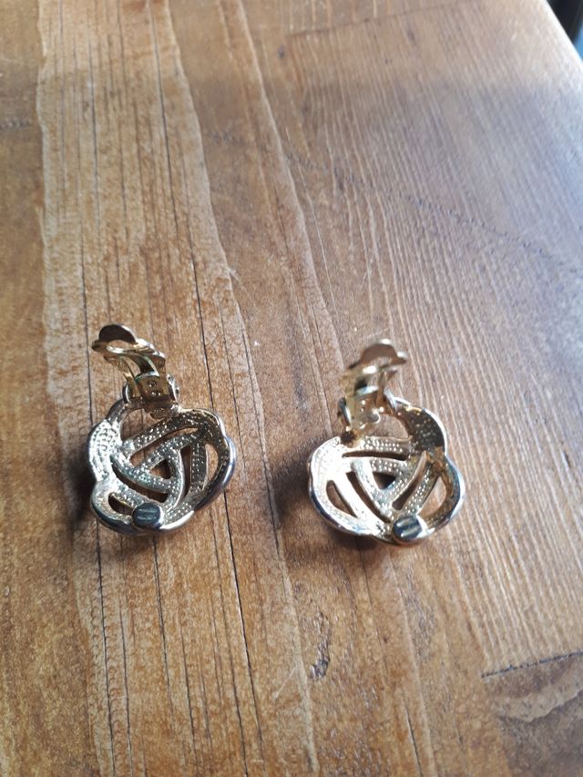 Orecchini vintage color argento e oro