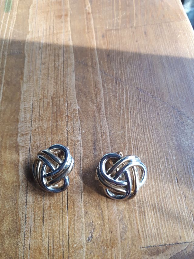 Orecchini vintage color argento e oro