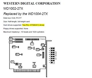Controladora Disco Duro RLL ISA 8 WD1002-27X