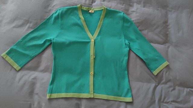 Conjunto de chaqueta y top de punto de mujer