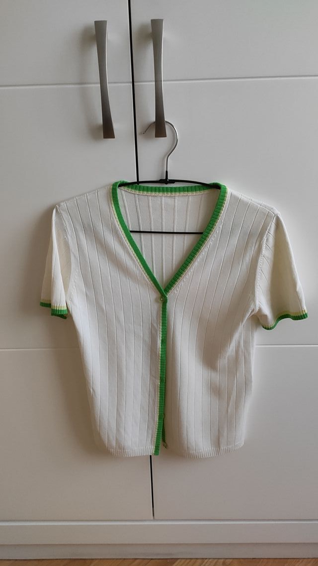 Conjunto de chaqueta y top de punto mujer