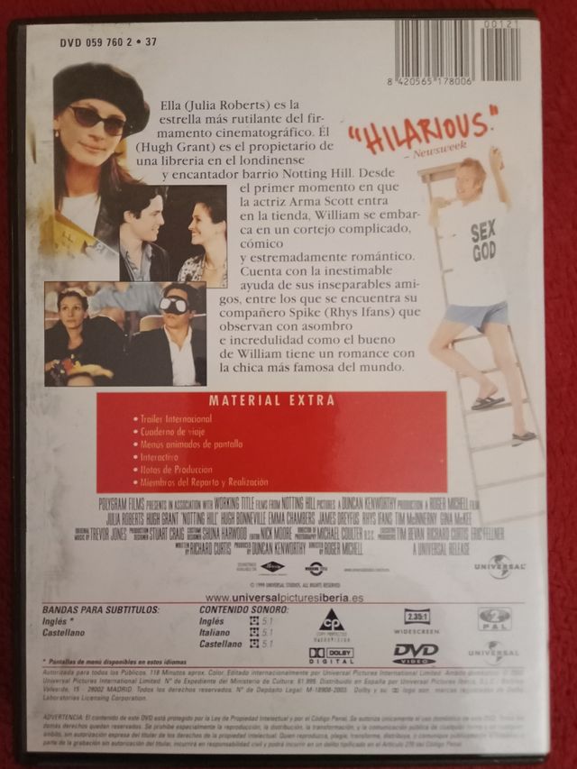 "Notting Hill" en DVD 