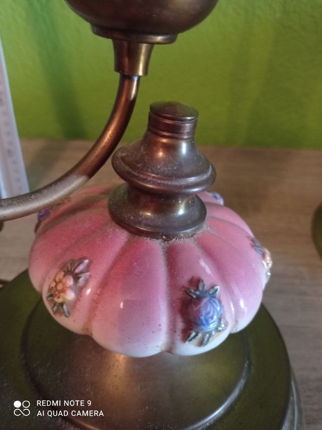 Antigua lampara quinqué de pie + 50.cents