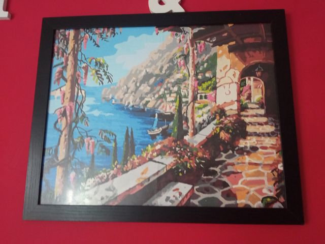 cuadro pintado a mano y enmarcado
