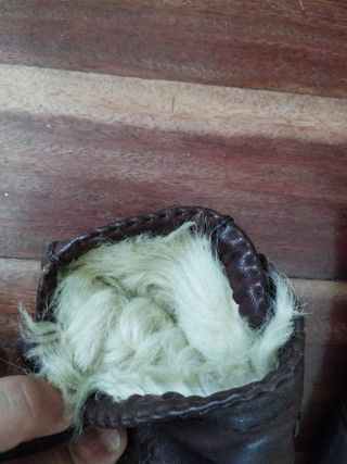 Guantes de piel marrones con pelo interior 