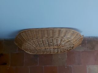 bandeja de mimbre antigua