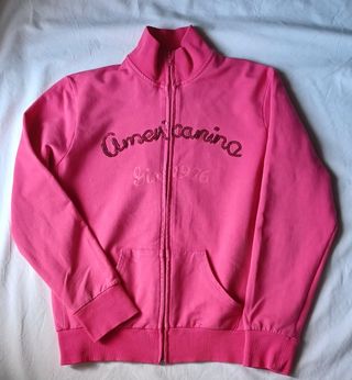 Americanina Felpa con cerniera e strass da bambina