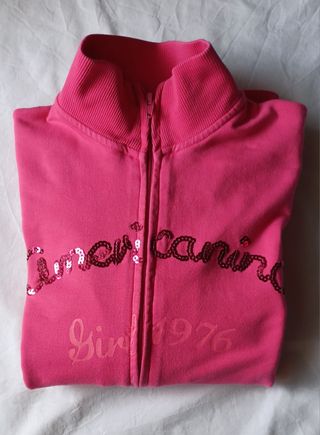 Americanina Felpa con cerniera e strass da bambina
