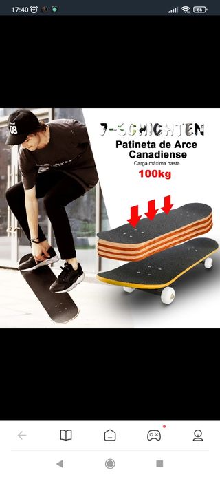 Skateboard Skate Tablas Monopatín Maple para Niños