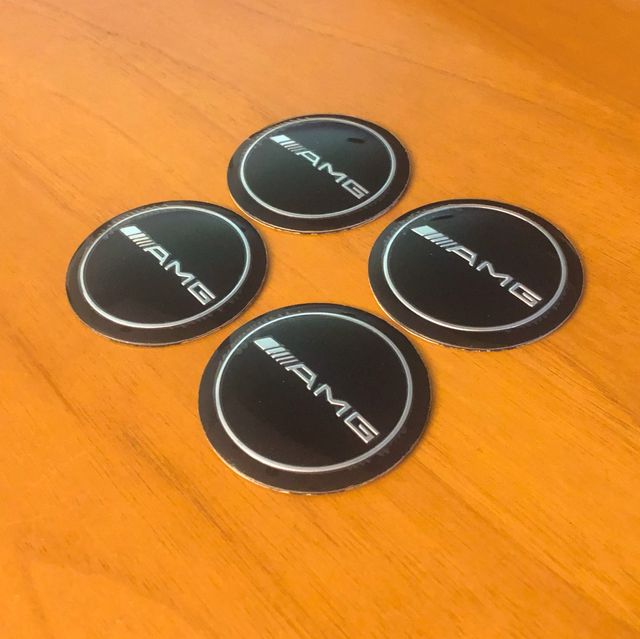 4 lenti adesive AMG nero 56mm