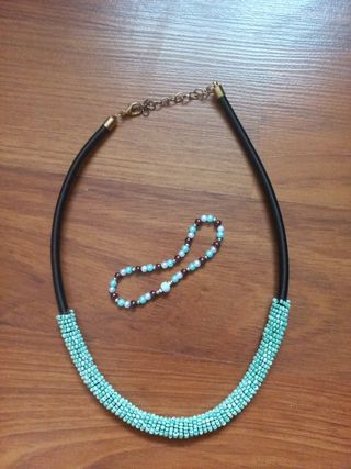 collar y pulsera aguamarina