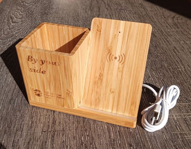 CARICABATTERIE WIRELESS+NUOVA PENNA IN BAMBÙ