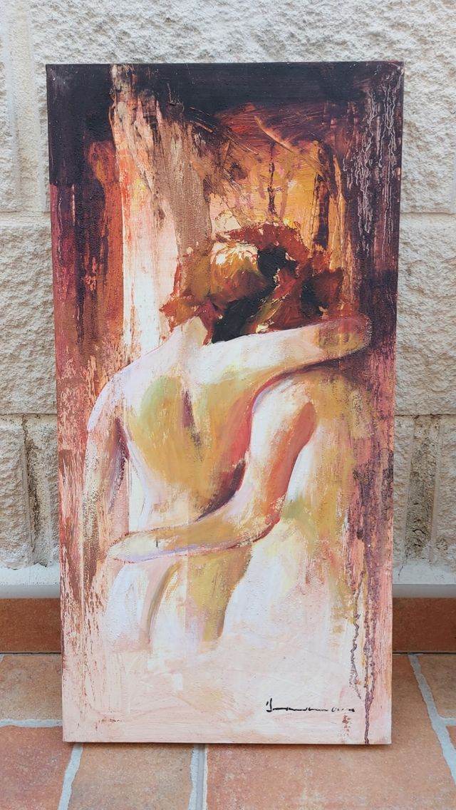 Juego de tres cuadros de lienzo