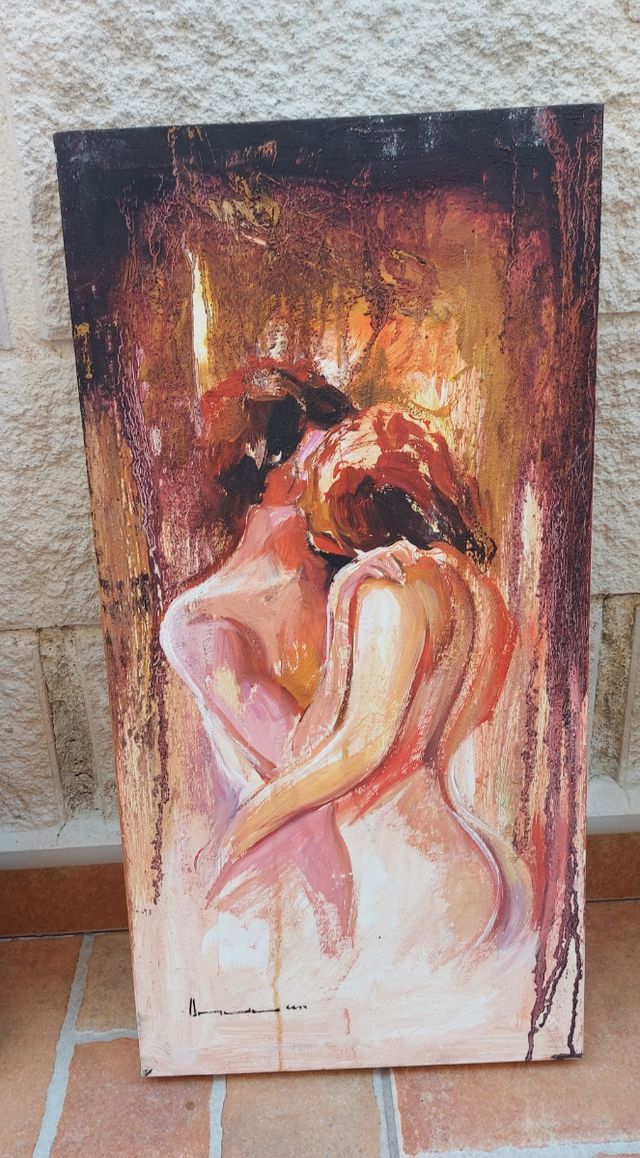 Juego de tres cuadros de lienzo