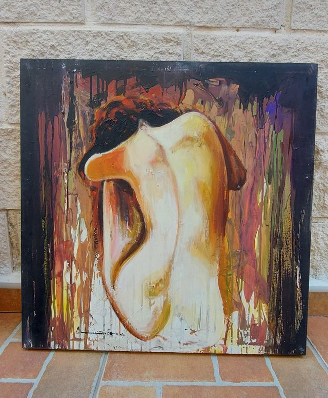 Juego de tres cuadros de lienzo