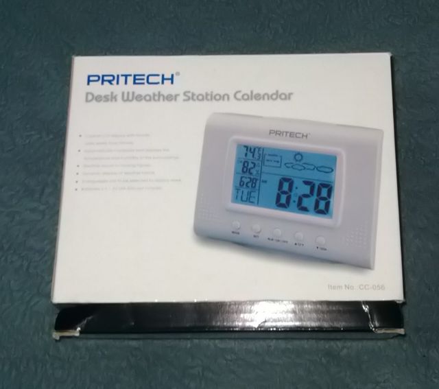 Calendario, base meteorología de sobremesa.