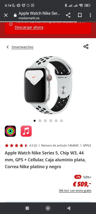 Apple Watch 5 GPS + Cellular NUEVO/PRECINTADO