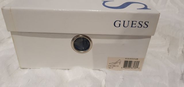 GUESS- zapato tacon azul piel salón 37